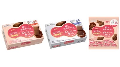 Sugar content in Meiji's new chocolate products have been replaced with gut-benefiting fructooligosaccharides. ©Meiji
