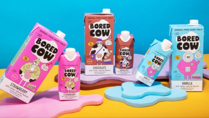 Bored Cow's animal-free dairy alternatives range. Image via PRNewswire